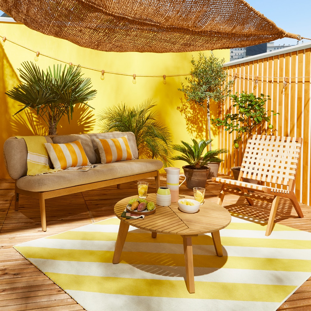 Set mobilier gradina GOODHOME Hania, 4 piese, crem