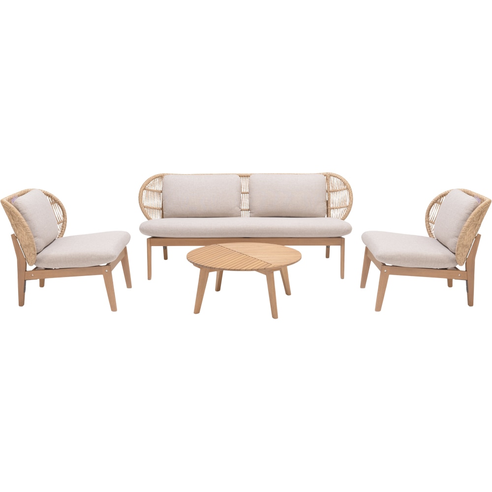 Set mobilier gradina GOODHOME Hania, 4 piese, crem