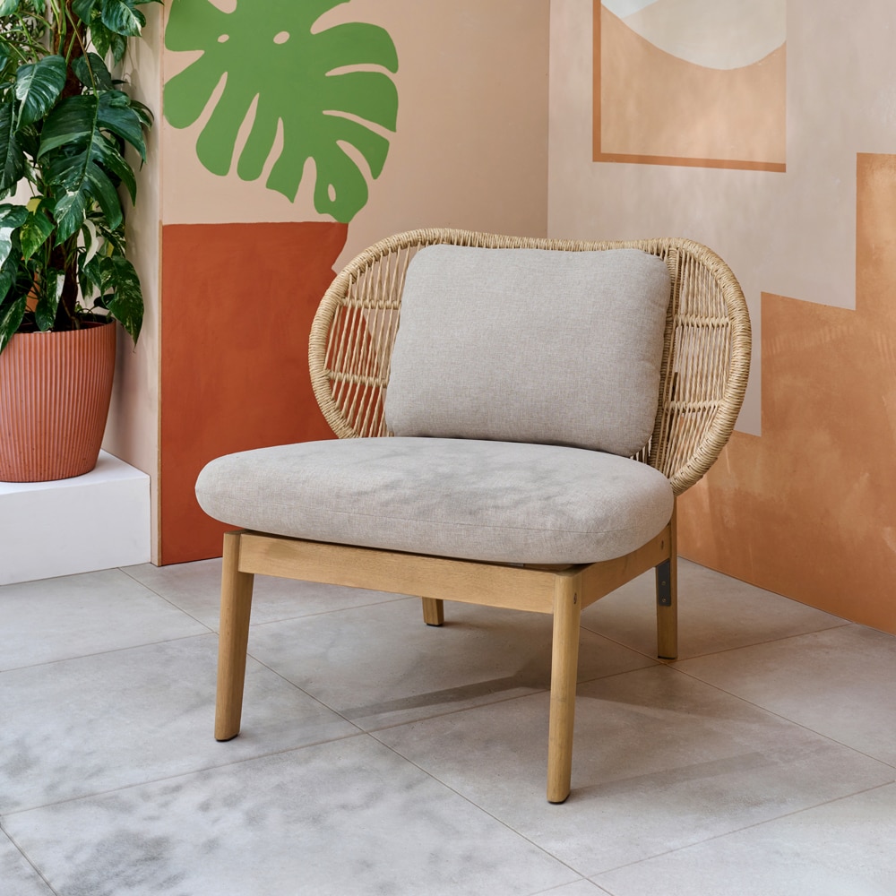 Set mobilier gradina GOODHOME Hania, 4 piese, crem