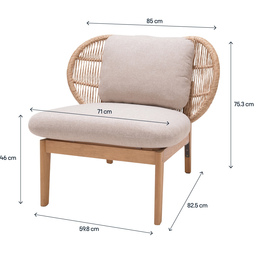 Set mobilier gradina GOODHOME Hania, 4 piese, crem