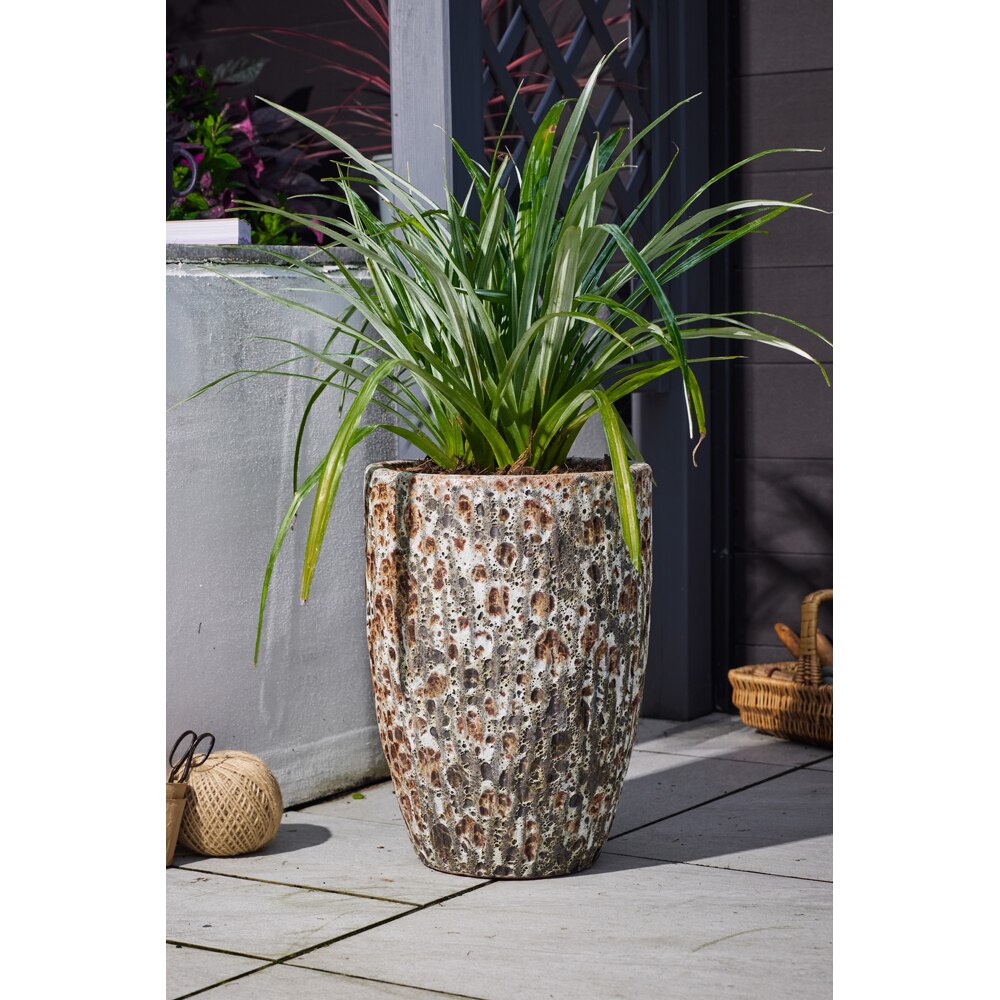 Ghiveci flori VERVE Volcanic, D 33 cm, maro