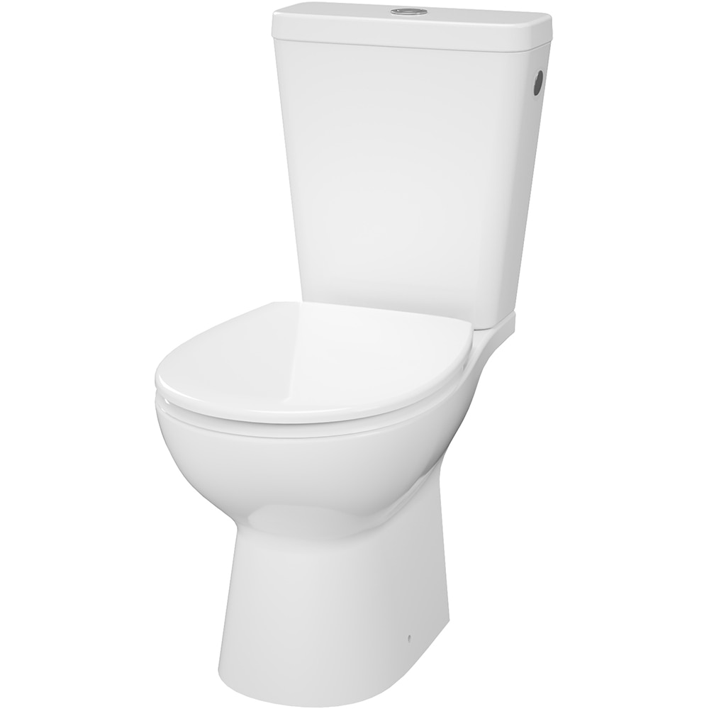 Set vas WC si rezervor GOODHOME Cavally, ceramica, evacuare orizontala, capac SoftClose, alb