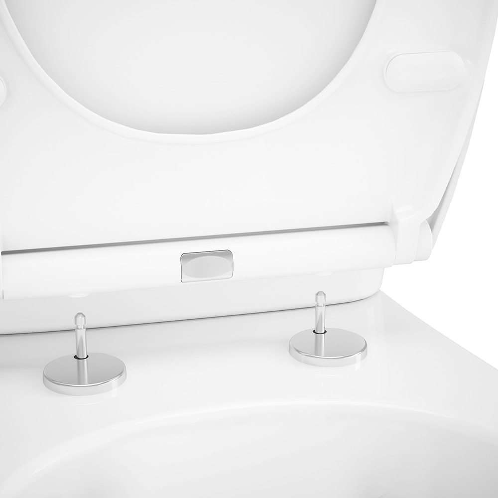 Set vas WC si rezervor GOODHOME Cavally, ceramica, evacuare orizontala, capac SoftClose, alb