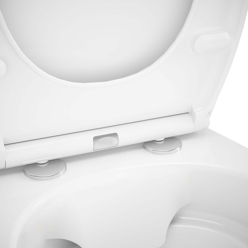 Set vas WC GOODHOME Tasi, ceramica, evacuare verticala, rezervor 3-4.5 l, capac SoftClose, alb