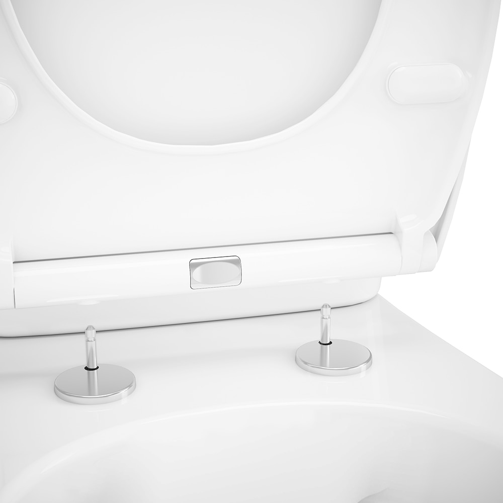 Set vas WC GOODHOME Tasi, ceramica, evacuare verticala, rezervor 3-4.5 l, capac SoftClose, alb