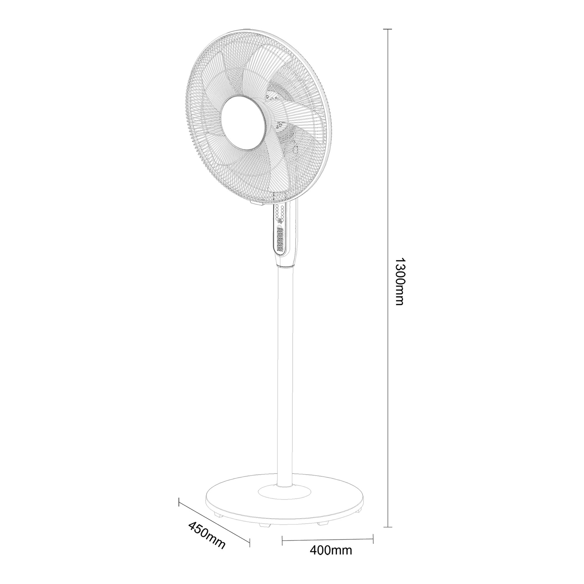 Ventilator cu piedestal, 40 cm, alb