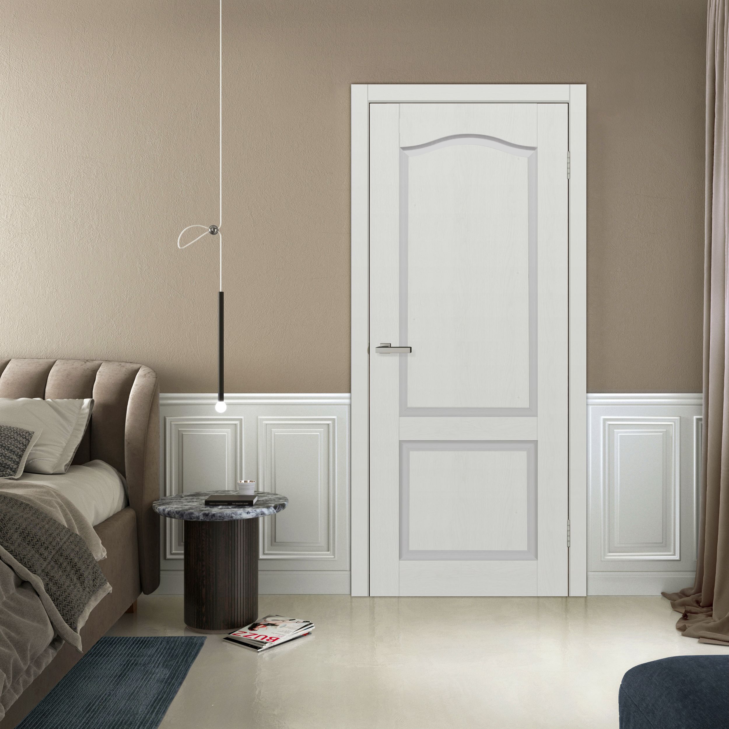 Usa de interior, alba, reversibila, mdf, 80 x 205 cm, toc inclus, Classic