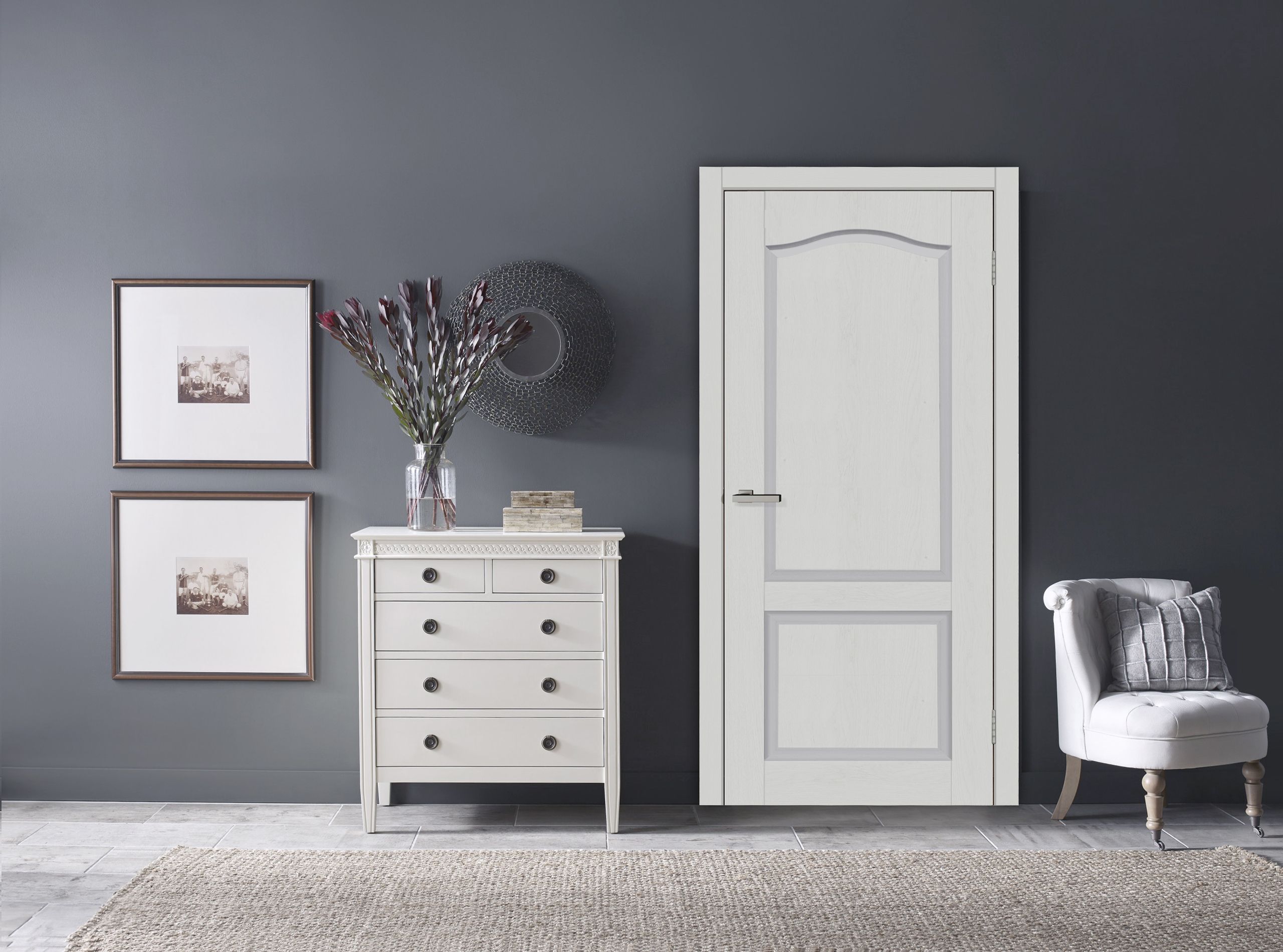 Usa de interior, alba, reversibila, mdf, 90 x 205 cm, toc inclus, Classic