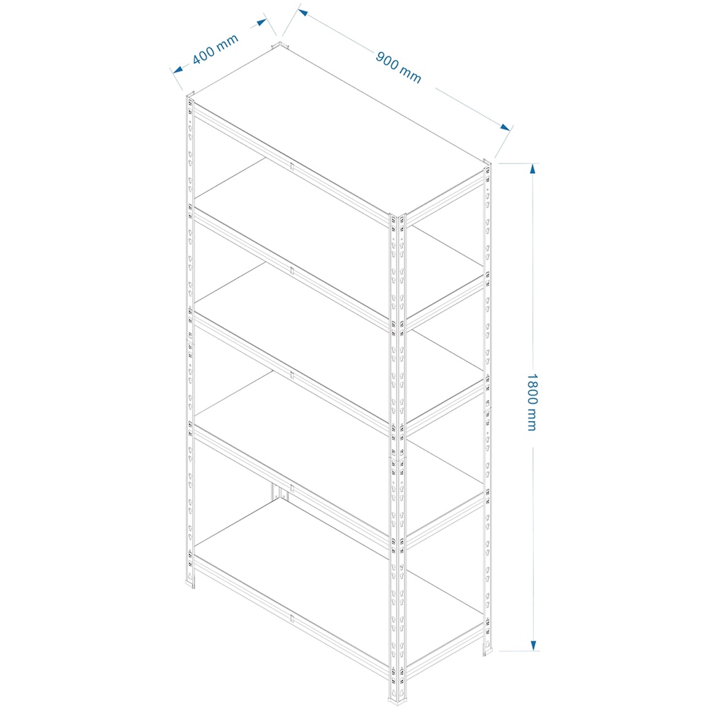 Raft atelier SITE, metal, 90 x 40 x 180 cm, max 175 Kg / raft, argintiu