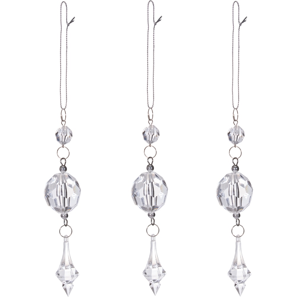 Set 3 decoratiuni cu margele. acril. transparent