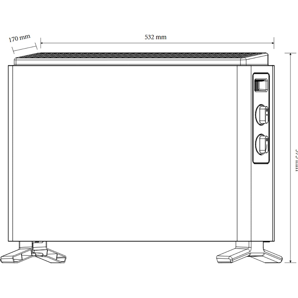 Convector NDK20-24A, 2000W, 2 trepte putere, alb