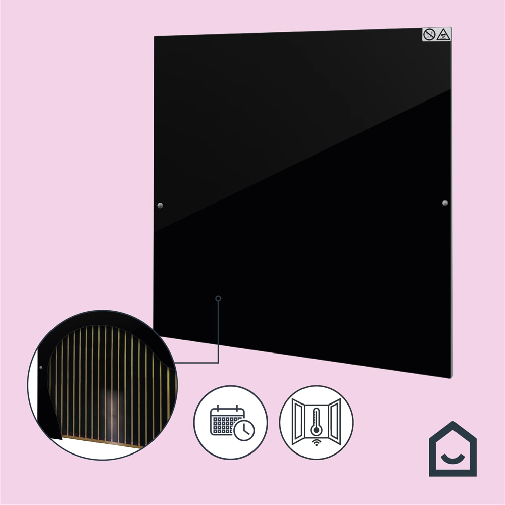 Panou radiant infrarosu GoodHome Basilisk G0606B, 320W, Telecomanda, negru