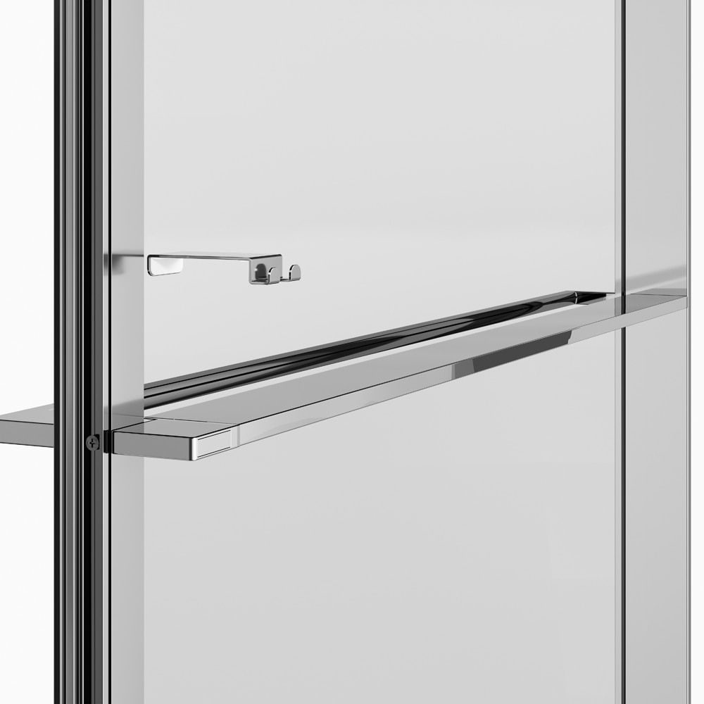Paravan dus walk-in GOODHOME Evanna, aluminiu, 120 x 195 cm, sticla securizata transparenta, profil crom
