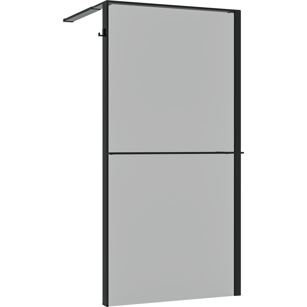 Paravan dus walk-in GOODHOME Evanna, aluminiu, 120 x 195 cm, sticla securizata fumurie, profil negru