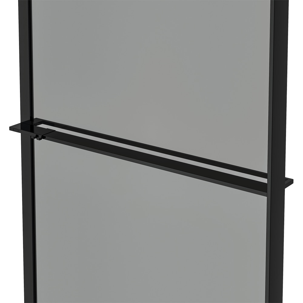 Paravan dus walk-in GOODHOME Evanna, aluminiu, 120 x 195 cm, sticla securizata fumurie, profil negru