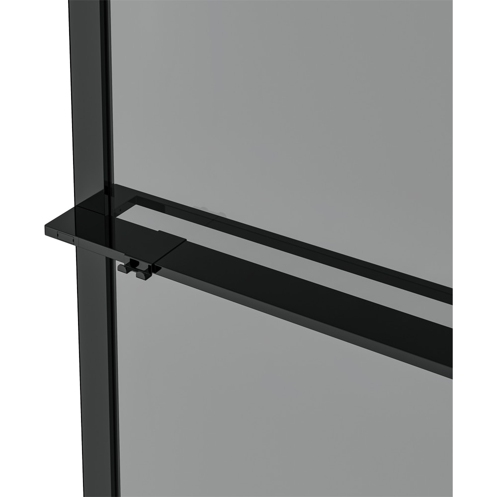 Paravan dus walk-in GOODHOME Evanna, aluminiu, 120 x 195 cm, sticla securizata fumurie, profil negru