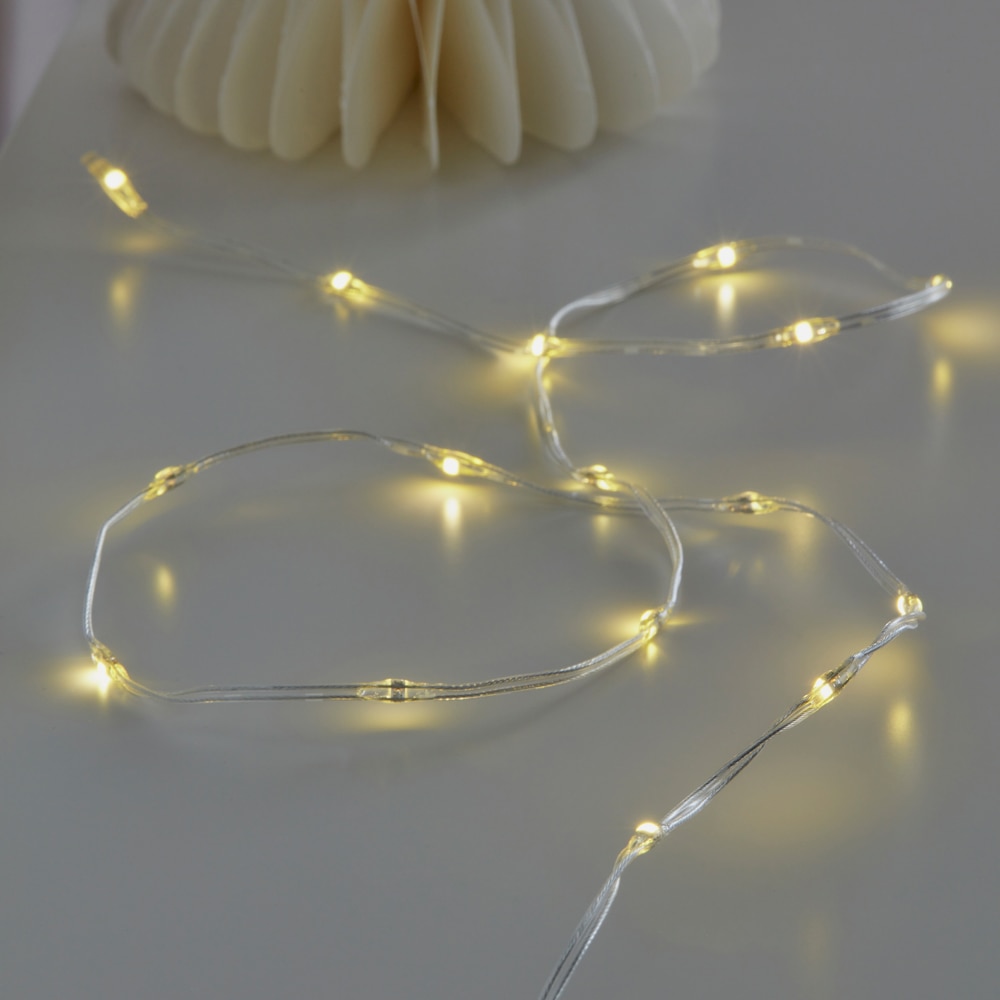 Ghirlanda luminoasa, 20 microled-uri, 1.25 m, iluminare alb cald