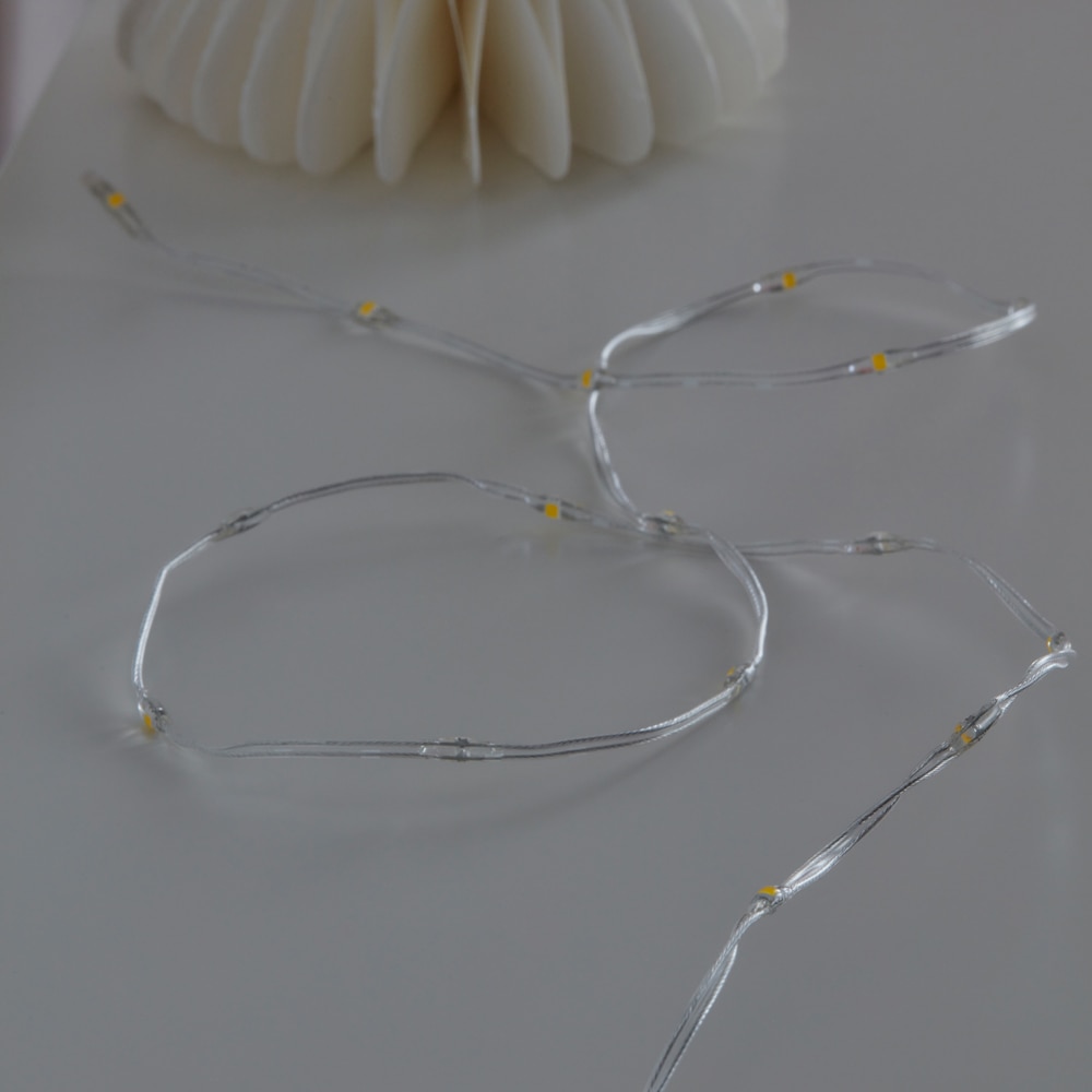 Ghirlanda luminoasa, 20 microled-uri, 1.25 m, iluminare alb cald