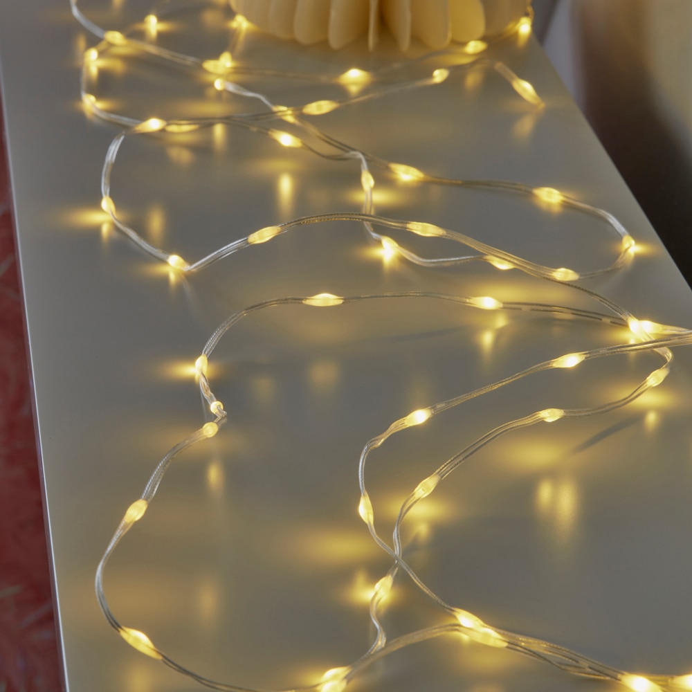 Ghirlanda luminoasa, 100 led-uri, 5.25 m, iluminare alb cald