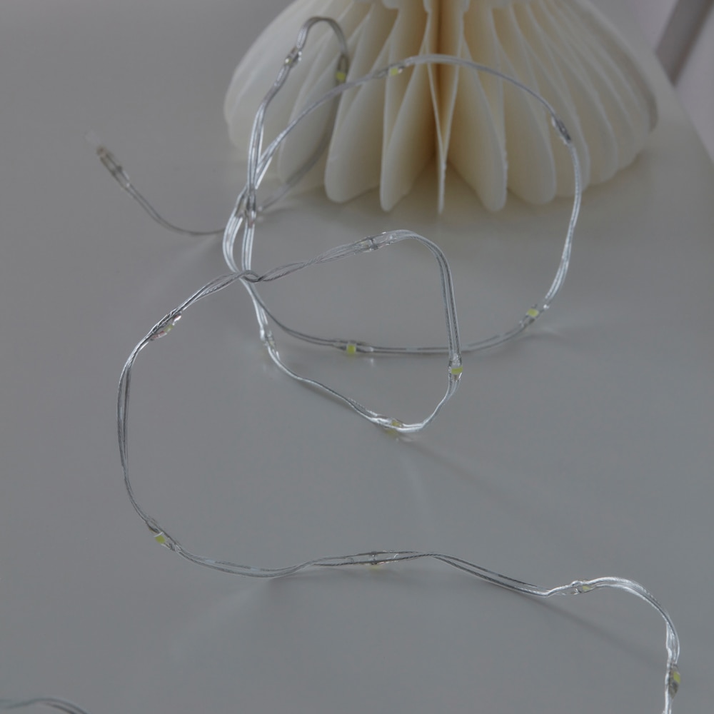 Ghirlanda luminoasa, 20 microled-uri, 1.25 m, iluminare alb rece