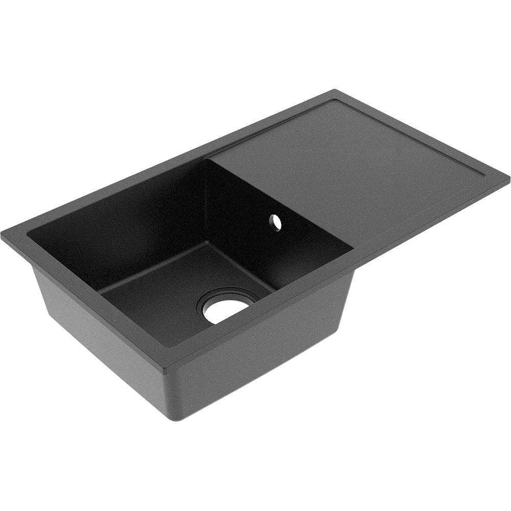 Chiuveta bucatarie GOODHOME Lourdes, 1 cuva, picurator reversibil, compozit, negru