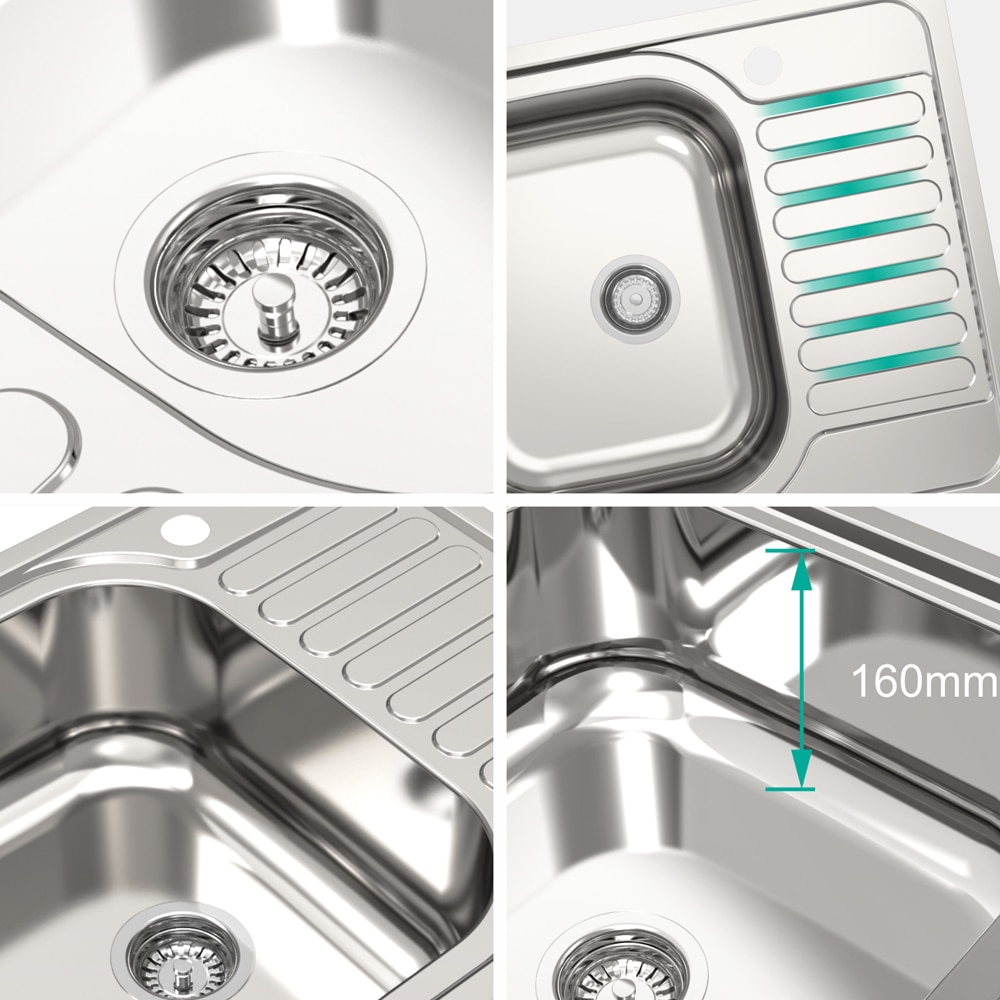 Chiuveta bucatarie Jabiri XS, 1 cuva, picurator reversibil, 60 x 50 cm, inox