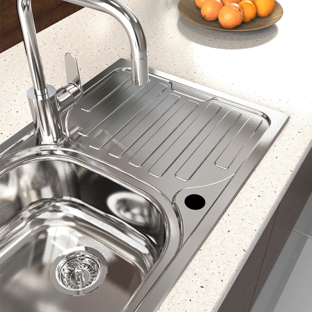 Chiuveta bucatarie Jabiri Linen, 1 cuva, picurator reversibil, 76 x 43.5 cm, inox