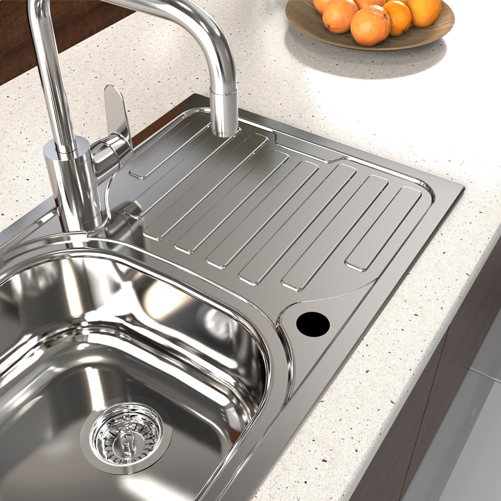 Chiuveta bucatarie Jabiri, 1 cuva, picurator reversibil, 76 x 43.5 cm, inox