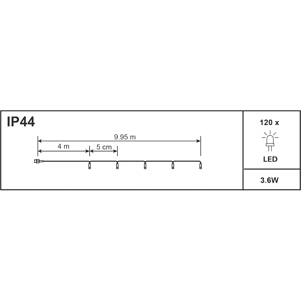Instalatie Craciun 120 LED-uri, 9.95 m, transparent, lumina multicolora