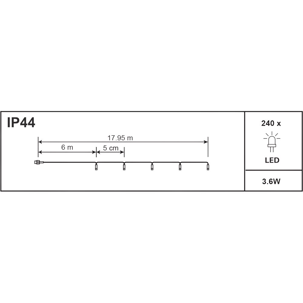 Ghirlanda luminoasa, 240 led-uri, 17.95 m, iluminare alb rece