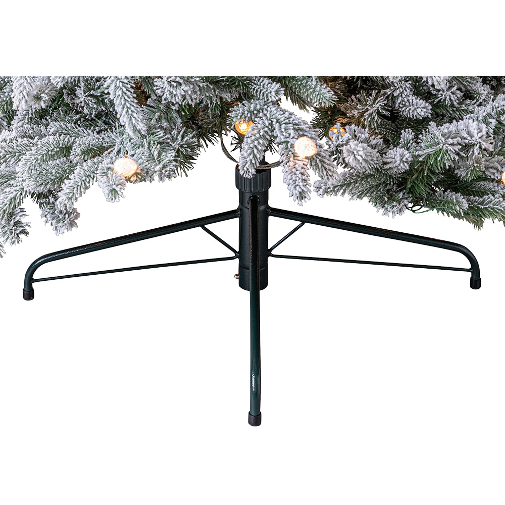 Brad artificial Octanis, ramuri ninse, lumina alb cald, 213 cm, verde
