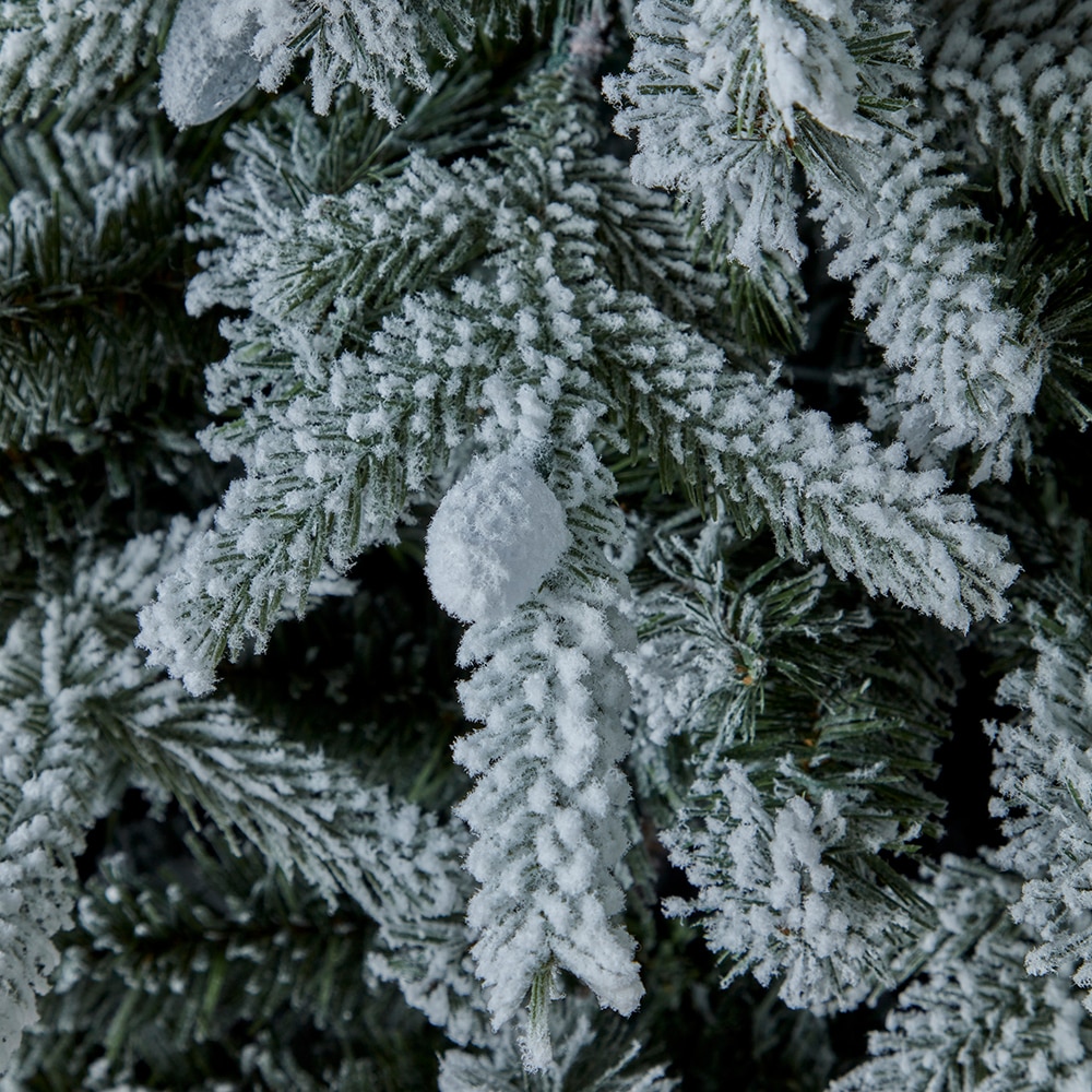 Brad artificial Octanis, ramuri ninse, lumina alb cald, 213 cm, verde