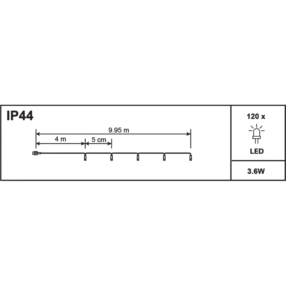 Instalatie Craciun 120 LED-uri, 9.95 m, verde, lumina alb rece
