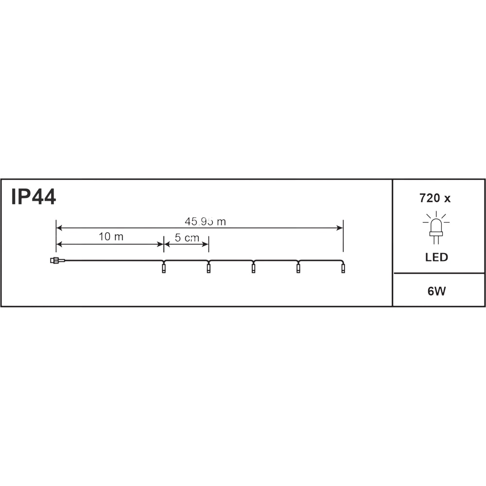 Ghirlanda luminoasa, 720 led-uri, 45.95 m, iluminare alb cald
