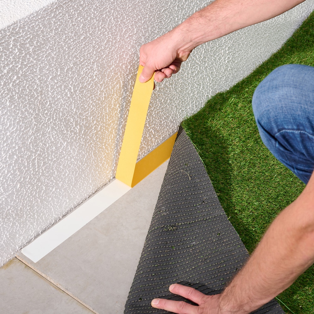 Banda dublu adeziva gazon, cauciuc, 5 cm x 10 m, galben