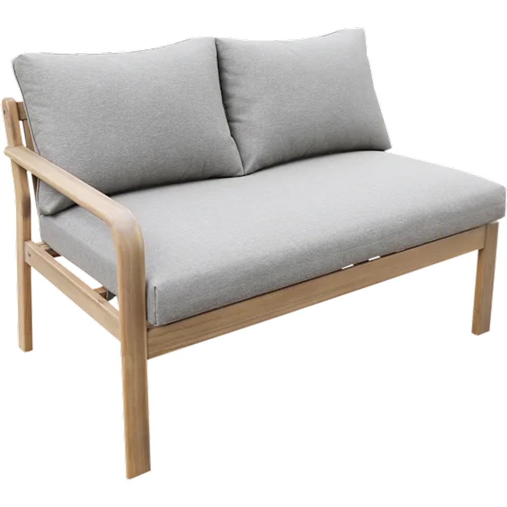 Set mobilier gradina/terasa GoodHome Riveo, 5 piese, 2 canapele + fotoliu colt + masa, gri