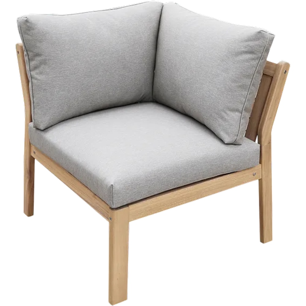 Set mobilier gradina/terasa GoodHome Riveo, 5 piese, 2 canapele + fotoliu colt + masa, gri