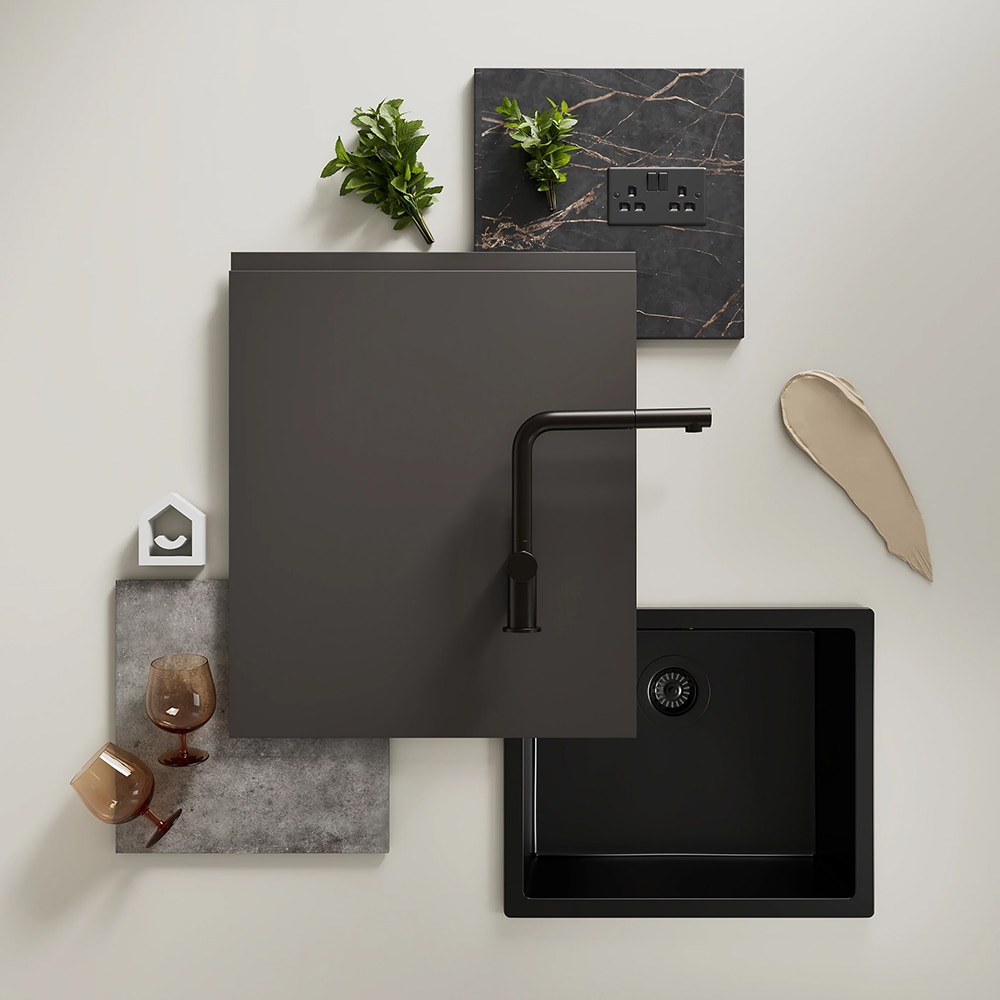 Front usa GOODHOME Garcinia, MDF, 40 x 71 x 1.9 cm, carbon mat