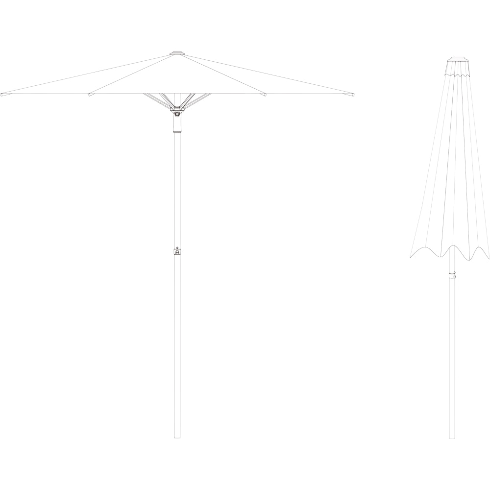 Umbrela terasa Kasane, poliester, 200 x 219 cm, gri inchis