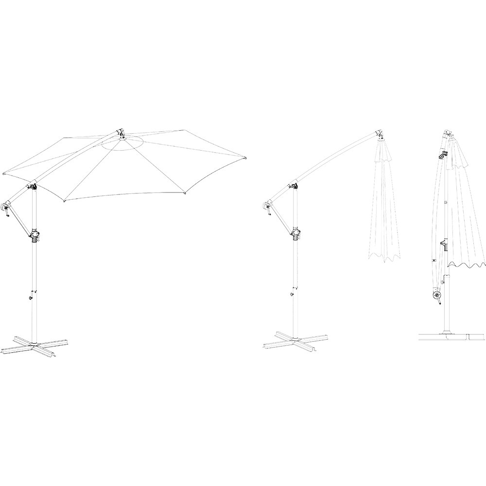 Umbrela de exterior GOODHOME Kigali, 3 x 3m, bej