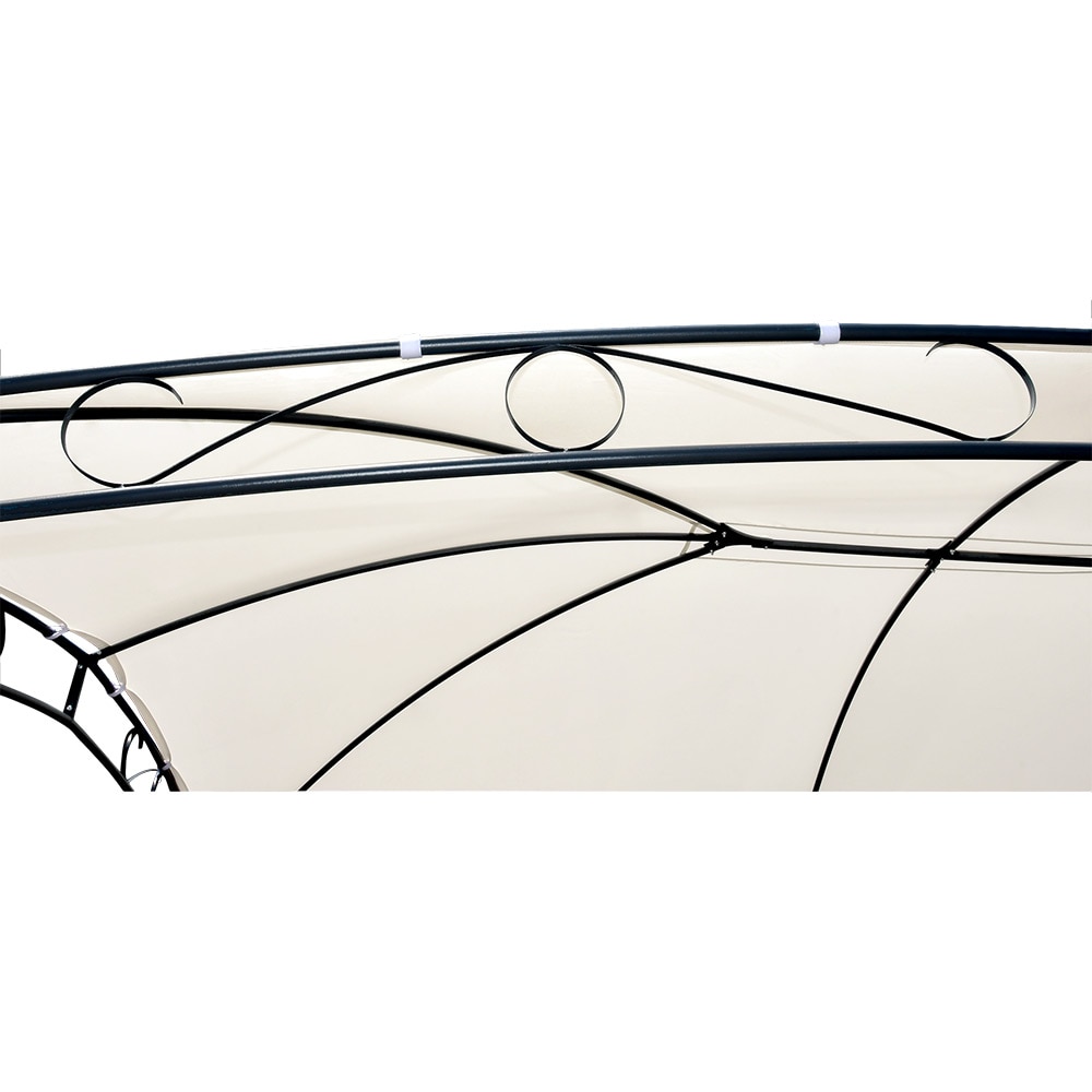 Pavilion gradinta GOODHOME Tripoli, 3 x 4 x 2.67 cm, poliester si otel, alb