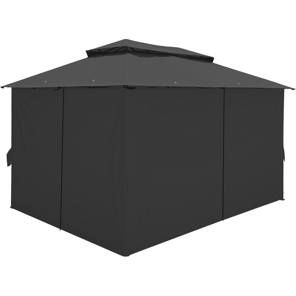 Pavilion gradinta GOODHOME Thar, 3 x 4 x 2.7 cm, poliester si otel, gri inchis