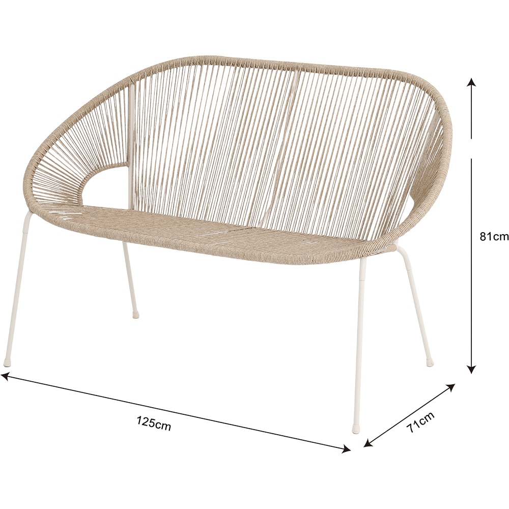 Banca GOODHOME Hosti, 2 locuri, bej