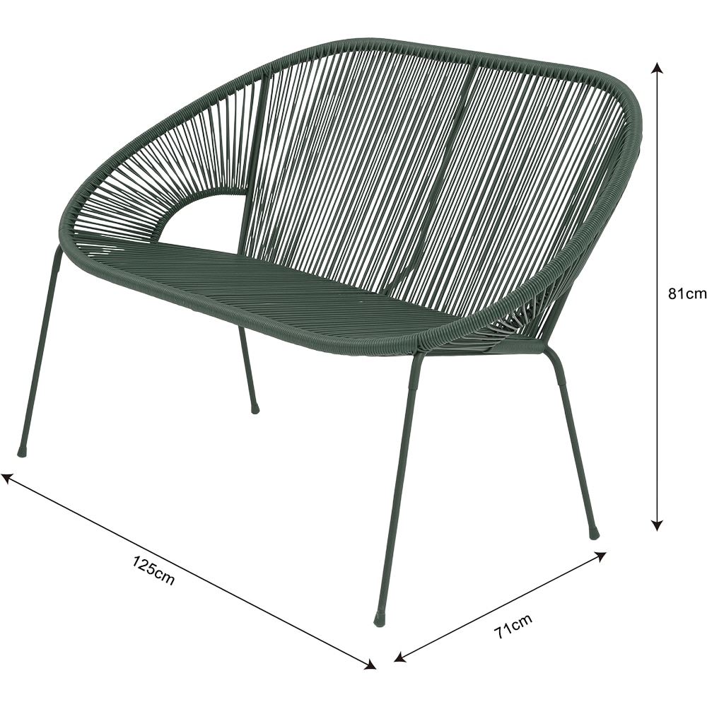 Banca GOODHOME Hosti, 2 persoane, verde