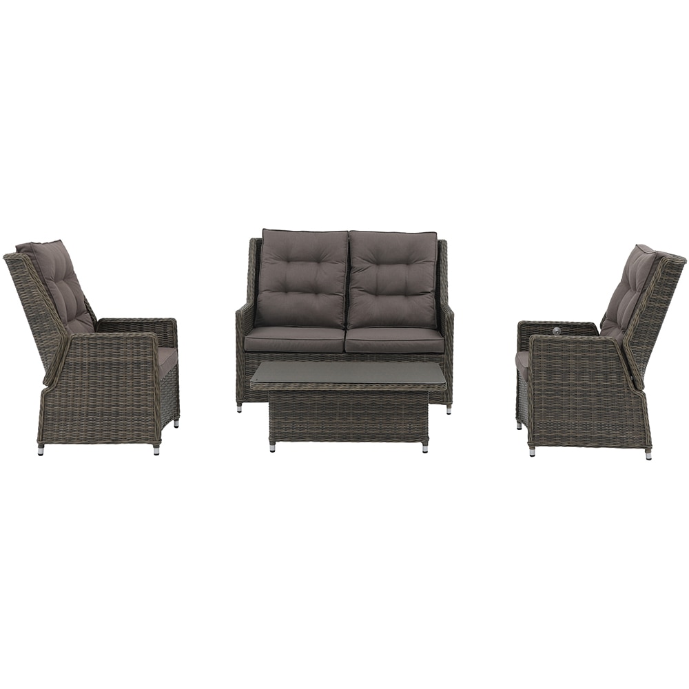 Set mobilier gradina GOODHOME Emali, 4 piese, gri inchis