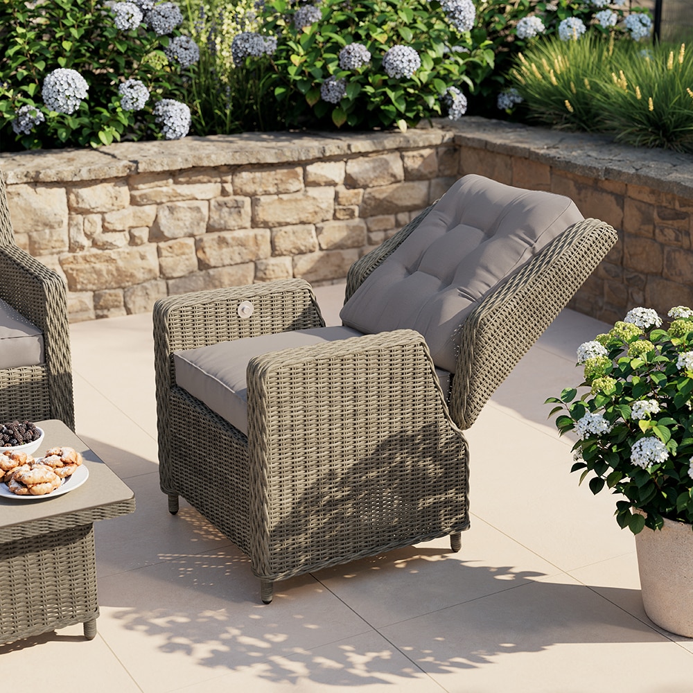 Set mobilier gradina GOODHOME Emali, 4 piese, gri inchis