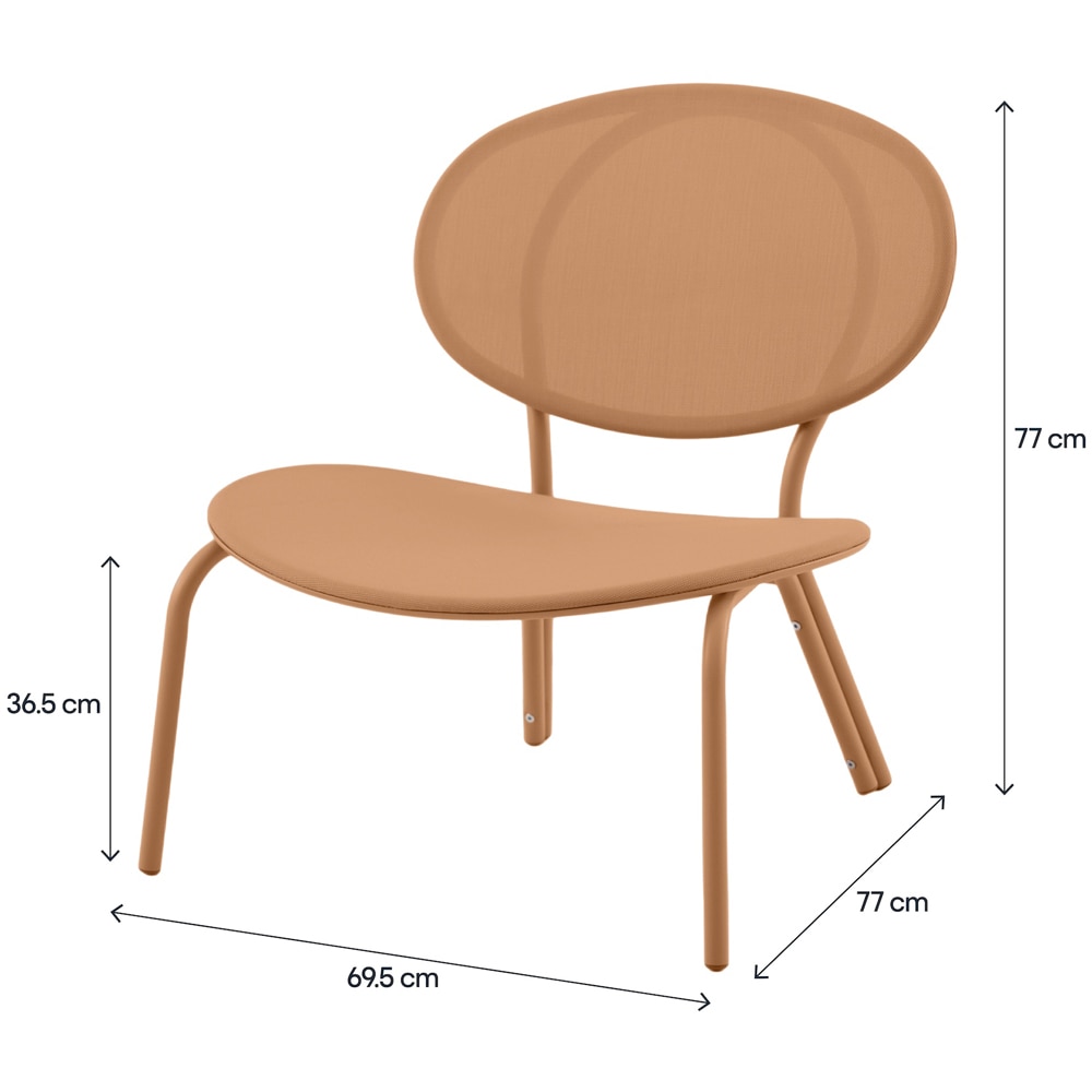 Scaun terasa Matola, otel, 69.5 x 77 x 77 cm, portocaliu