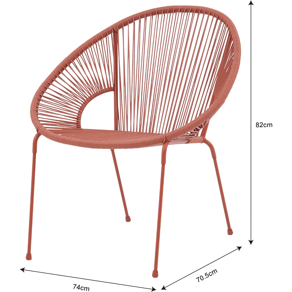 Scaun terasa Hosti, otel, 74 x 69.5 x 82 cm, roz