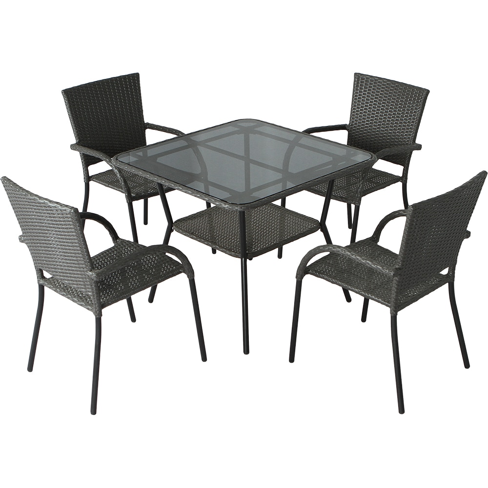 Set mobilier gradina GOODHOME Derry, 5 piese, gri