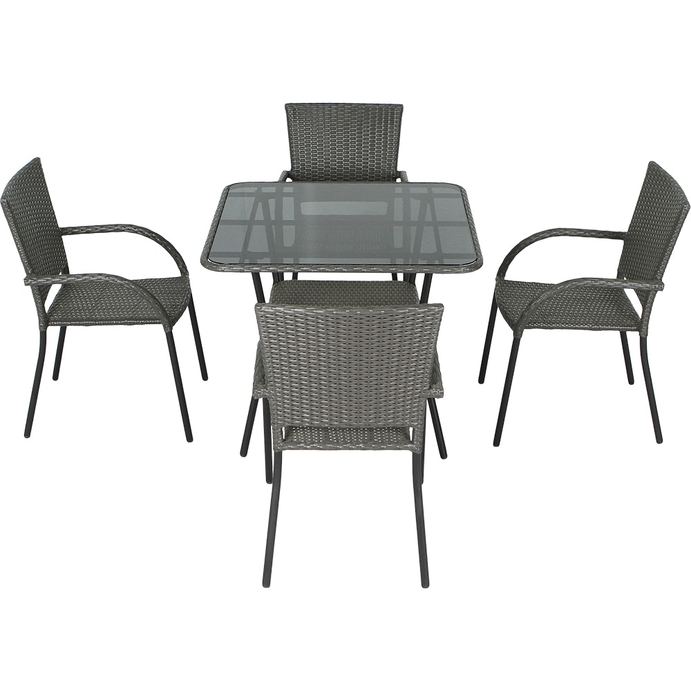 Set mobilier gradina GOODHOME Derry, 5 piese, gri